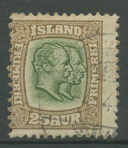 Island 1907/1908 König Christian IX. und König Frederik VIII. 57 gestempelt