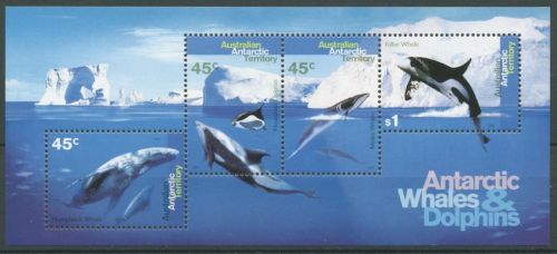 Austral. Antarktis 1995 Wale und Delphine Block 1 postfrisch (C8610)