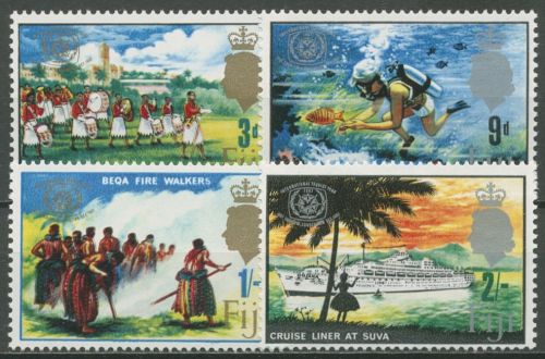 Fidschi 1967 Int. Jahr des Tourismus Taucher Feuertänzer 201/04 postfrisch