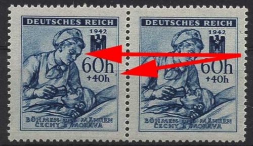 Böhmen & Mähren 111 postfrisch mit Plattenfehler VIII