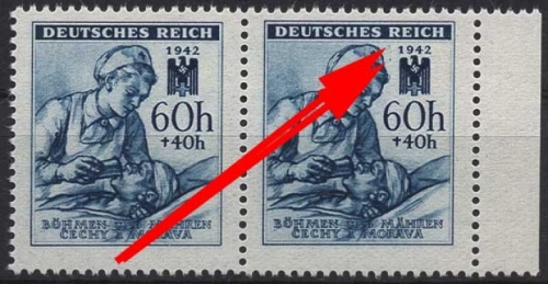 Böhmen & Mähren 111 postfrisch mit Plattenfehler XI