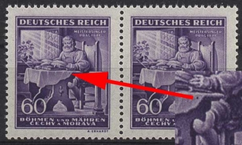 Böhmen & Mähren 128 postfrisch mit Plattenfehler IV