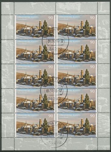 Bund 2016 Löwenburg Wilhelmshöhe Kassel Kleinbogen 3200 K gestempelt (C16125)