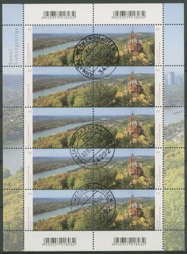 Bund 2020 Panoramen Rheintal Drachenburg 3510/11 ZD-Bogen gestempelt (C42921)