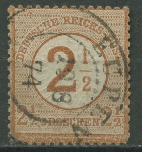 Deutsches Reich 1874 Adler mit Aufdruck 29 gestempelt, Zf., Marke dünn