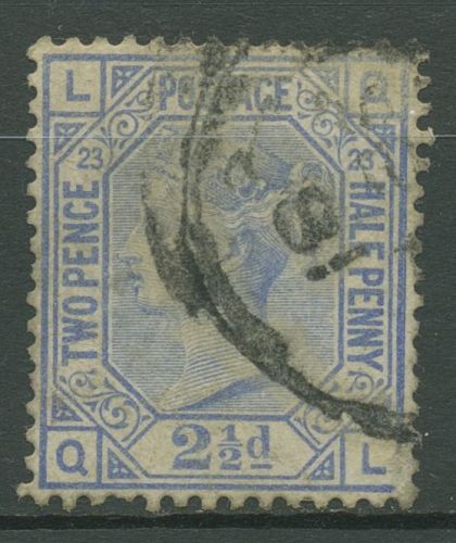 Großbritannien 1880 Victoria 2 1/2 Pence, 59 Platte 23 gestempelt, kl. Fehler