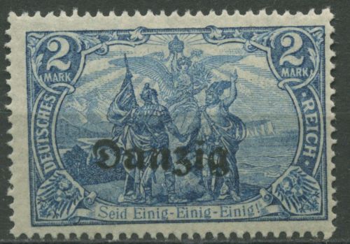 Danzig 1920 Freimarke mit Aufdruck 11 b mit Falz