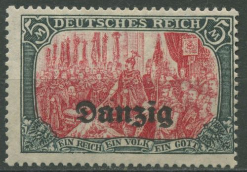 Danzig 1920 Freimarke mit Aufdruck 15 B mit Falz