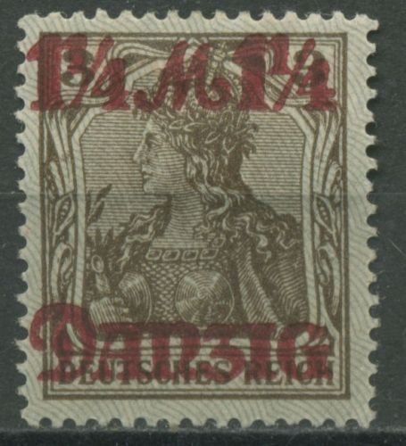 Danzig 1920 Germania mit Aufdruck Spitzen nach unten 27 II mit Falz