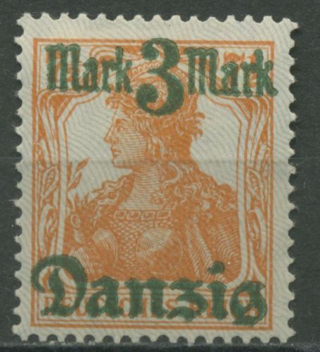 Danzig 1920 Germania mit Aufdruck Spitzen nach unten 29 II mit Falz