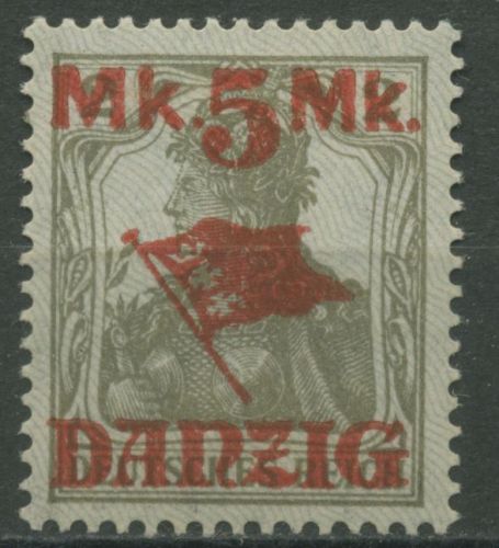 Danzig 1920 Germania mit Aufdruck Spitzen nach unten 30 II mit Falz