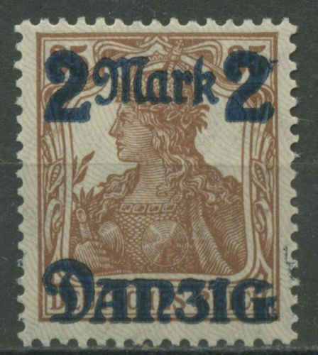 Danzig 1920 Germania Netzunterdruck Spitzen nach oben 28 I postfrisch