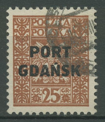 Polen Port Gdansk 1929 Marken mit Aufdruck 22 gestempelt