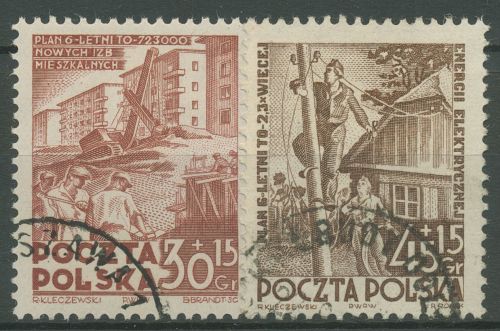 Polen 1952 Sechsjahresplan Wohnungsbau 746/47 gestempelt