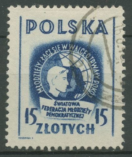 Polen 1948 Jugend-Konferenz Warschau 501 gestempelt