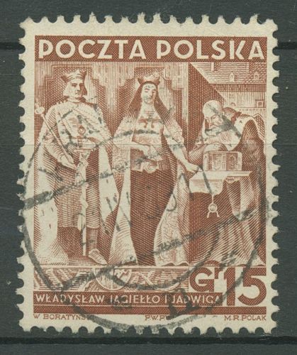 Polen 1939 König Jagiello & Königin Hedwig 355 gestempelt