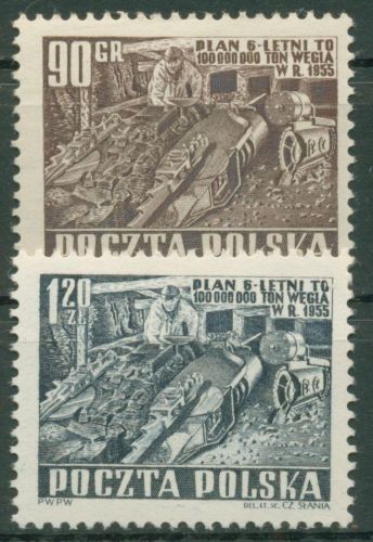 Polen 1951 Sechsjahresplan Bergbau 715/16 postfrisch