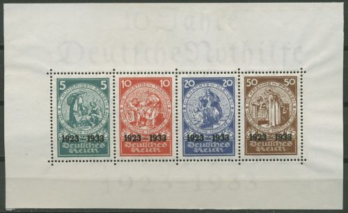 Deutsches Reich 1933 Herzstück aus Nothilfe Block, 508/11 postfrisch