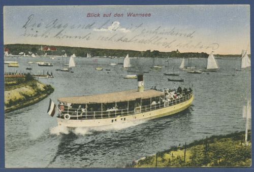 Berlin Blick auf den Wannsee Ausflugsdampfer, gelaufen 1921 (AK5902)