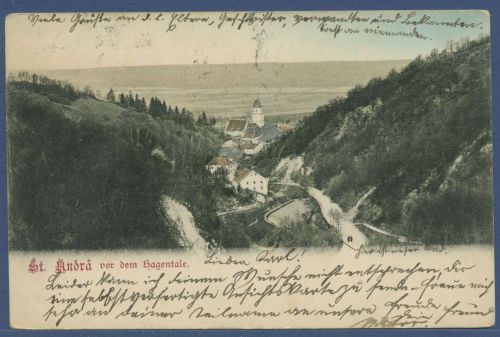 St. Andrä vor dem Hagenthale Bez. Tulln, gelaufen 1903 (AK5901)