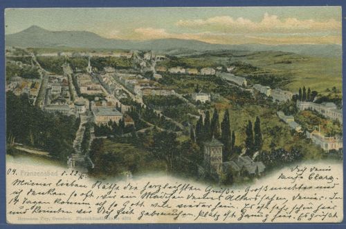 Franzensbad Františkovy Lázně Stadtansicht, gelaufen 1904 (AK5884)