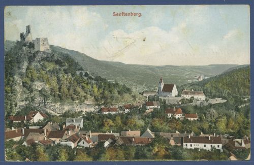 Senftenberg Niederösterreich Burgruine, gelaufen 1909 (AK5873)