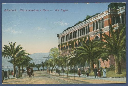 Genua Circonvallazione a Mare Villa Figari, gelaufen 1914 Marke fehlt (AK5863)
