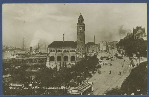 Hamburg St. Pauli Landungsbrücken, gelaufen 1929 (AK5807)