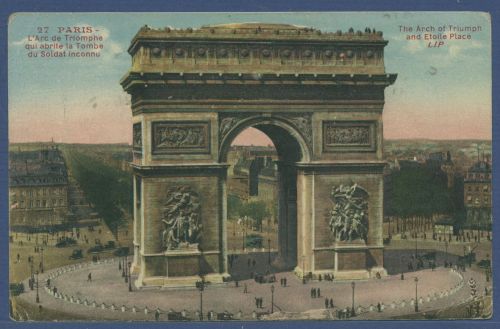 Paris Triumphbogen Place de l’Étoile, gelaufen 1926 (AK5833)