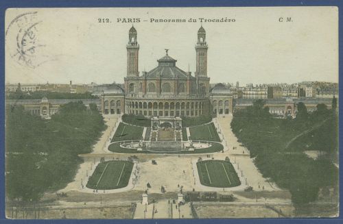 Paris Panorama du Trocadéro, gelaufen 1906 Marke fehlt (AK5832)