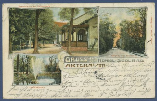 Gruss aus dem Königl. Soolbad Artern Salinenpark, gelaufen 1904 (AK5886)