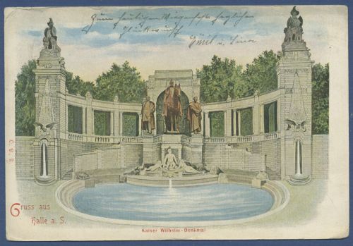 Gruss aus Halle an der Saale Kaiser-Wilhelm-Denkmal, gelaufen 1903 (AK5847)