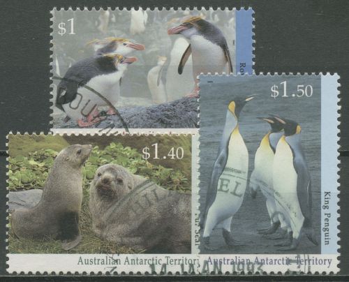 Austral. Antarktis 1993 Tiere Pinguine Seebär 95/97 gestempelt