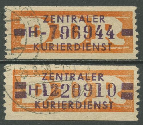DDR 1958 Wertstreifen für den ZKD 22/23 H gestempelt