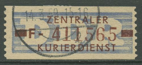 DDR 1958 Wertstreifen für den ZKD 20 F gestempelt