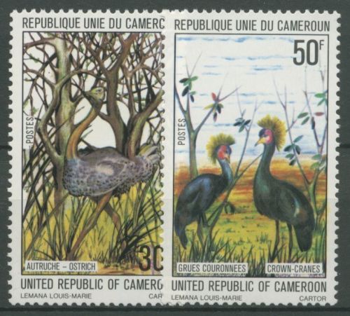 Kamerun 1977 Vögel Strauss Kronenkranich 836/37 postfrisch