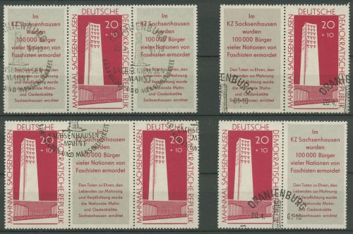 DDR 1960 Sachsenhausen 783 ZD alle Kombinationen mit Sonderstempel (SG12)