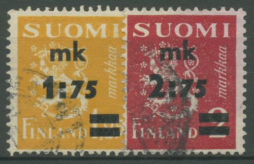 Finnland 1940 Freimarken Wappenlöwe 228/29 gestempelt