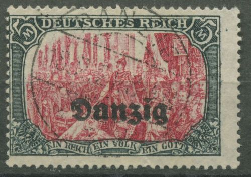 Danzig 1920 Freimarke mit Aufdruck 15 B gestempelt