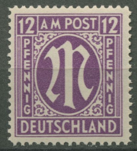 Bizone 1945 AM-POST Englischer Druck 15 b A y postfrisch