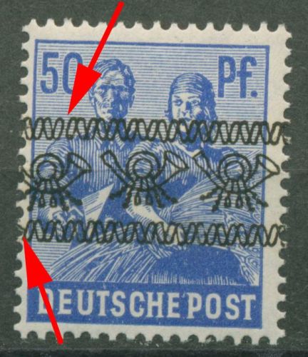 Bizone 1948 Bandaufdruck mit Aufdruckfehler 48 I AF PII postfrisch