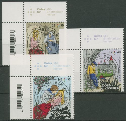 Bund 2015 Grimms Märchen Dornröschen 3132/34 Ecke 1 gestempelt (E5621)