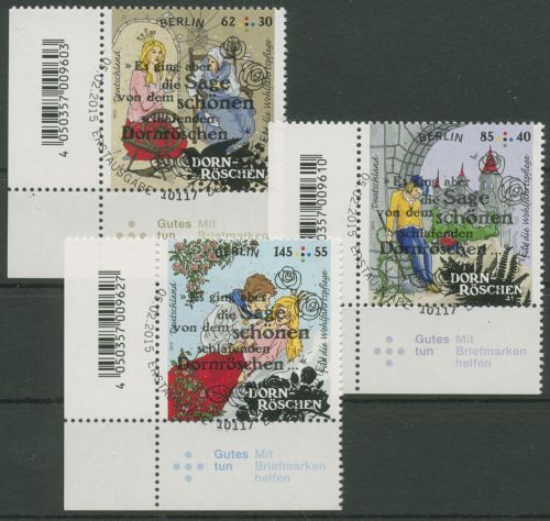 Bund 2015 Grimms Märchen Dornröschen 3132/34 Ecke 3 mit ESST Berlin (E5622)