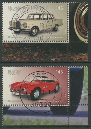 Bund 2015 Oldtimer BMW 507 Mercedes 220 S 3143/44 Ecke 4 mit TOP-Stempel (E4701)