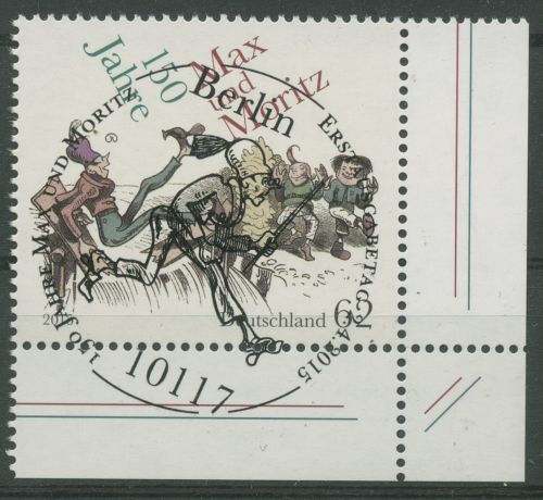 Bund 2015 Wilhelm Busch Max & Moritz 3146 Ecke 4 mit ESST Berlin (E5649)