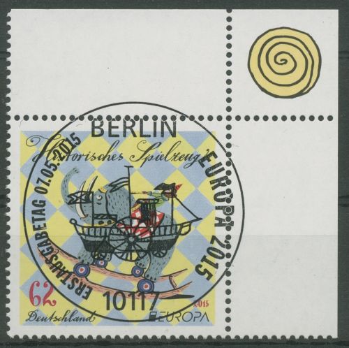 Bund 2015 Europa CEPT Historisches Spielzeug 3152 Ecke 2 mit ESST Berlin (E5653)