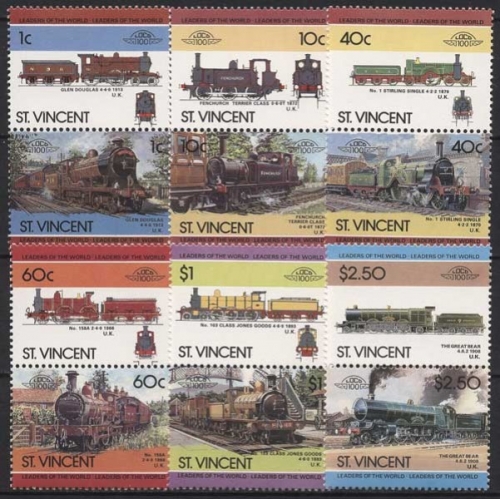 St. Vincent 1985 Lokomotiven 808/19 ZD postfrisch