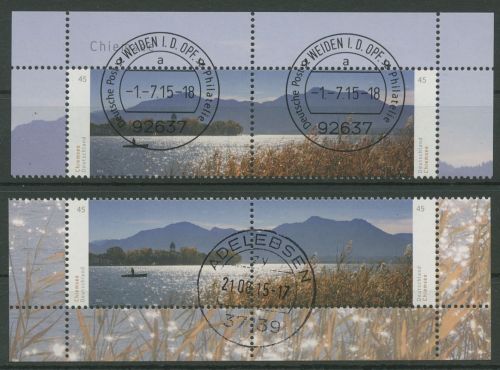 Bund 2015 Chiemsee Chiemgauer Alpen 3162/63 alle 4 Ecken gestempelt (E5676)