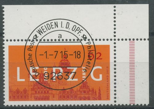 Bund 2015 Neues Rathaus Leipzig 3164 Ecke 2 gestempelt (E5679)