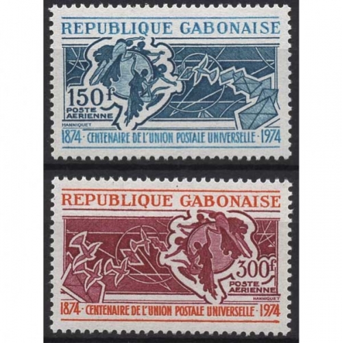 Gabun 1974 100 Jahre Weltpostverein UPU 537/38 postfrisch